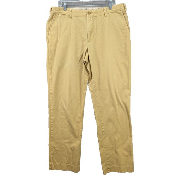 Bills Khakis M3 Trim Fit Men's Chino Pants Flat Front Cotton Khakis Yellow Sz L? - Picture 1 of 9
